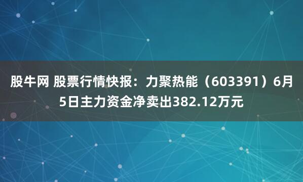 股牛网 股票行情快报：力聚热能（603391）6月5日主力资金净卖出382.12万元